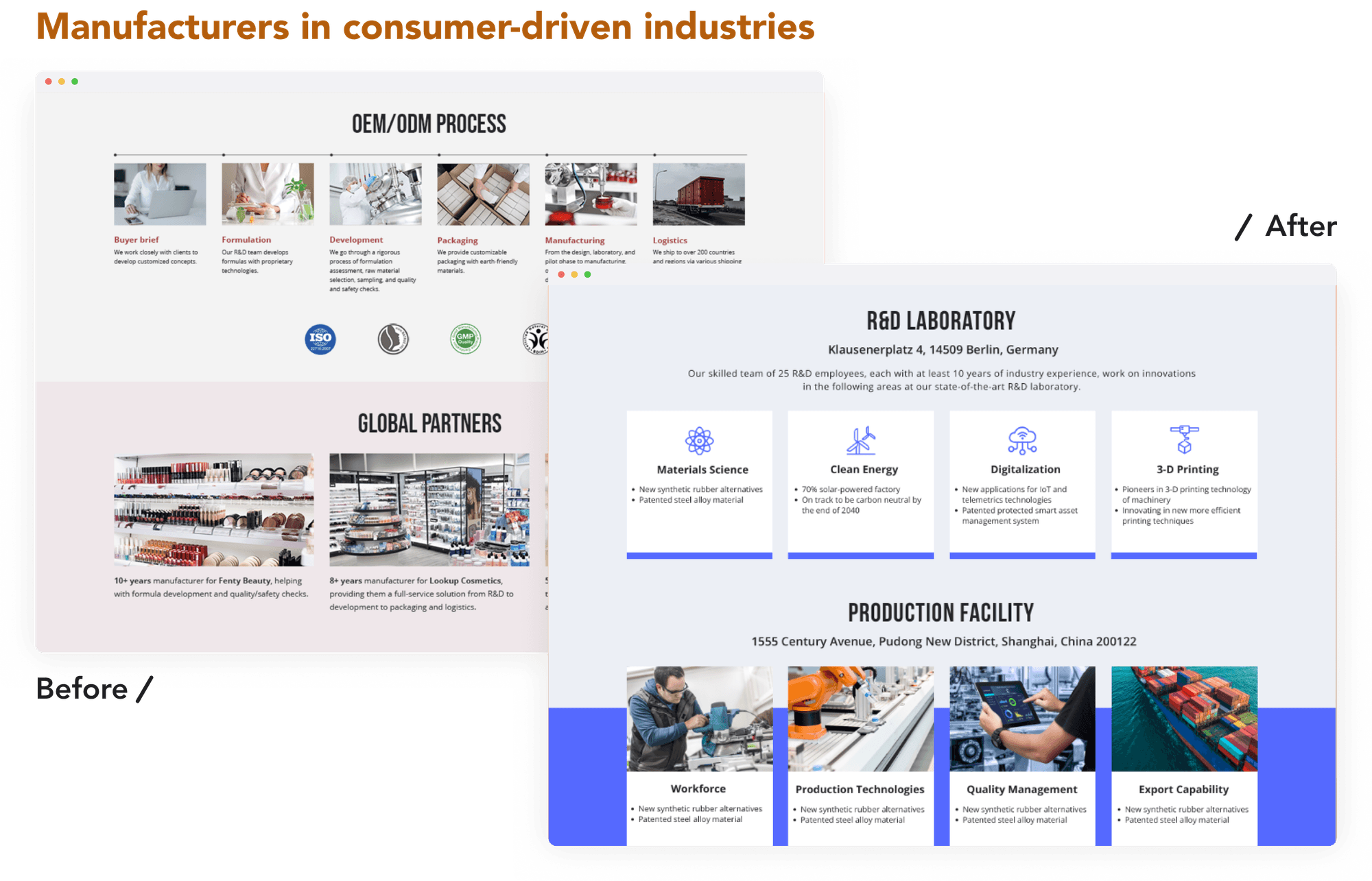 Showcase page template variant 2